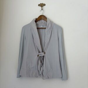 Crea Concept Grey Shawl Collar Jacket Sz 40 US 8 Art To Wear